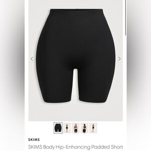 SKIMS Black Body Hip-Enhancing Padded Short NWT